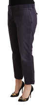 Black Low Waist Folded Hem Flared Cropped Pants Jucca