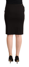 Black Straight Pencil Cut Knee Length Skirt GF Ferre