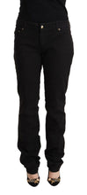 Black Mid Waist Denim Cotton Skinny Jeans Just Cavalli