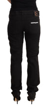 Black Mid Waist Denim Cotton Skinny Jeans Just Cavalli