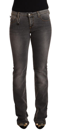 Gray Washed Low Waist Straight Denim Jeans Costume National