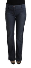 Dark Blue Cotton Straight Denim Jeans MARGHI LO'