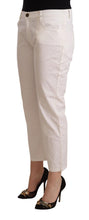 White Cotton Mid Waist Cropped Denim Jeans L'Autre Chose