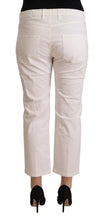 White Cotton Mid Waist Cropped Denim Jeans L'Autre Chose