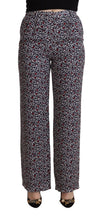 Black High Waist Printed Straight Pants Michael Kors
