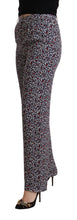 Black High Waist Printed Straight Pants Michael Kors