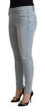 Light Blue Cotton Mid Waist Slim Fit Denim Jeans Liu Jo