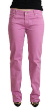 Pink Cotton Low Waist Denim Tapered Jeans Jacob Cohen