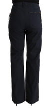 Black High Waist Tapered Cotton Pants Exte