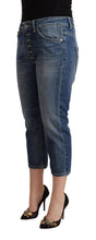 Blue Washed Mid Waist Capri Denim Jeans Dondup