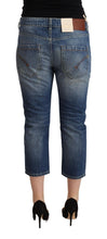 Blue Washed Mid Waist Capri Denim Jeans Dondup
