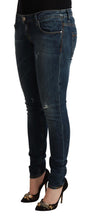 Blue Washed Low Waist Slim Fit Denim Jeans Acht