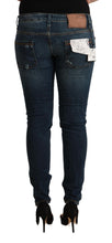 Blue Washed Low Waist Slim Fit Denim Jeans Acht