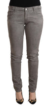 Gray Cotton Low Waist Skinny Push Up Denim Jeans Acht
