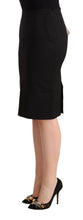 Black Pencil Knee Length Straight Skirt GF Ferre