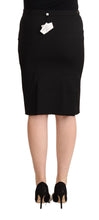 Black Pencil Knee Length Straight Skirt GF Ferre