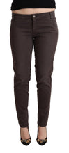 Brown Cotton Low Waist Slim Fit Pants Ermanno Scervino