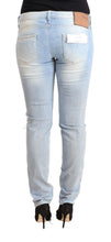 Light Blue Washed Cotton Low Waist Skinny Denim Jeans Acht