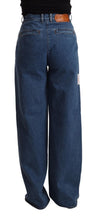 Blue Cotton High Waist Wide Leg Boot Cut Denim Jeans GCDS