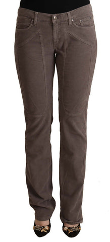 Brown Cotton Low Waist Iconic Patches Leg Denim Jeans Jeckerson