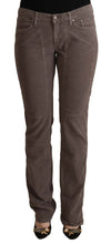 Brown Cotton Low Waist Iconic Patches Leg Denim Jeans Jeckerson