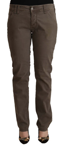 Brown Cotton Low Waist Skinny Casual Jeans CYCLE