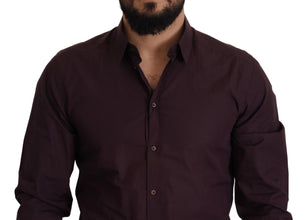 Purple Cotton GOLD Slim Fit Dress Shirt Dolce & Gabbana