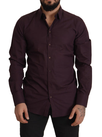 Purple Cotton GOLD Slim Fit Dress Shirt Dolce & Gabbana