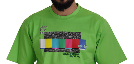 Green Cotton DG CHANNEL Top T-shirt Dolce & Gabbana
