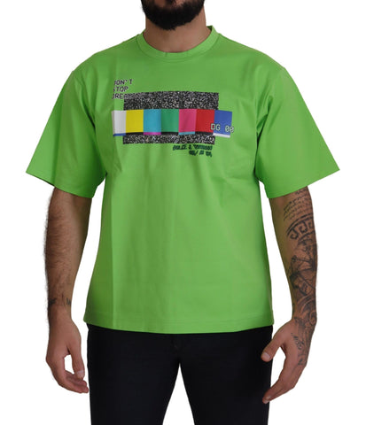 Green Cotton DG CHANNEL Top T-shirt Dolce & Gabbana