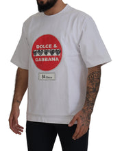 White Amor Heart Cotton Crewneck T-shirt Dolce & Gabbana