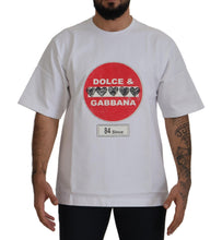 White Amor Heart Cotton Crewneck T-shirt Dolce & Gabbana