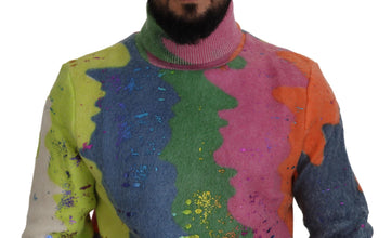 Multicolor Turtleneck Pullover Mohair Sweater Dolce & Gabbana