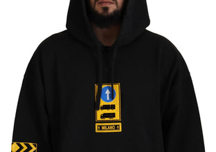 Black Cotton Hooded DG Shield Pullover Sweater Dolce & Gabbana