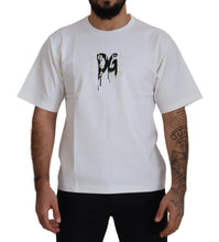 White Logo Print Cotton Crewneck T-shirt Dolce & Gabbana