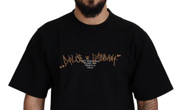 Black Logo Cotton Crewneck T-shirt Dolce & Gabbana