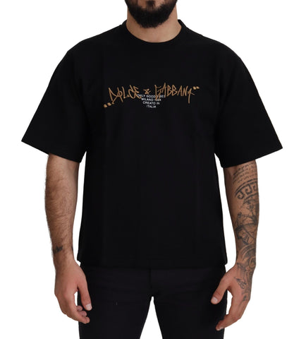 Black Logo Cotton Crewneck T-shirt Dolce & Gabbana