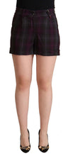 Multicolor Checkered Mid Waist Folded Hem Shorts BENCIVENGA