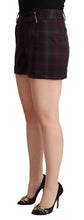 Multicolor Checkered Mid Waist Folded Hem Shorts BENCIVENGA