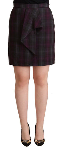 Multicolor Checkered Ruffle High Waist Mini Skirt BENCIVENGA