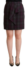 Multicolor Checkered Ruffle High Waist Mini Skirt BENCIVENGA