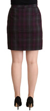 Multicolor Checkered Ruffle High Waist Mini Skirt BENCIVENGA