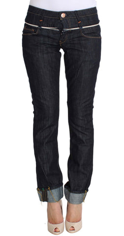 Blue Denim Cotton Bottoms Straight Fit Jeans Acht