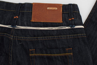 Blue Denim Cotton Bottoms Straight Fit Jeans Acht