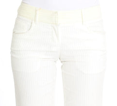 White Striped Straight Fit Pants Ermanno Scervino