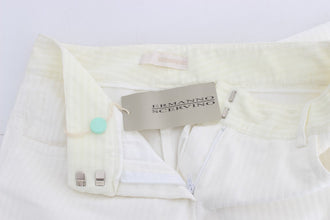 White Striped Straight Fit Pants Ermanno Scervino