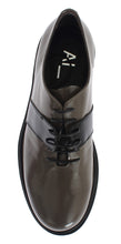 Gray Brown Leather Laceups Shoes AI_