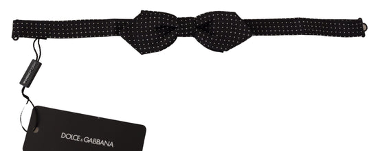 Black White Polka Dot Adjustable Neck Papillon Bow Tie Dolce & Gabbana