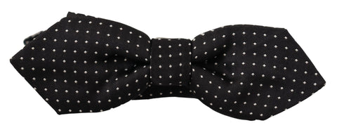 Black White Polka Dot Adjustable Neck Papillon Bow Tie Dolce & Gabbana
