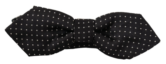 Black White Polka Dot Adjustable Neck Papillon Bow Tie Dolce & Gabbana